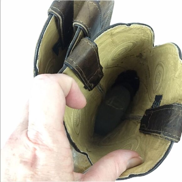 Justin Apache snip toe leather cowboy boots - Picture 6 of 9